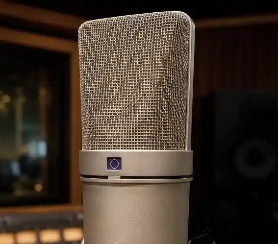 Großkondensatormikrofon im Studio