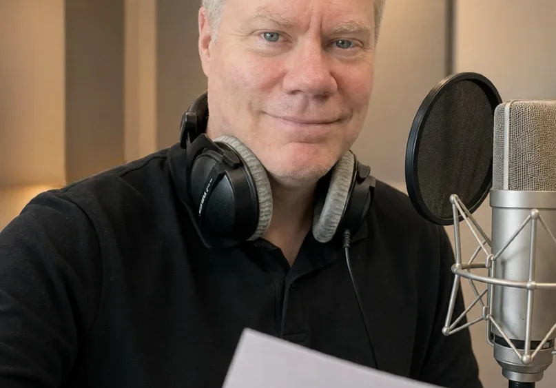 Steve Crilley englischer sprecher mit Tontudio